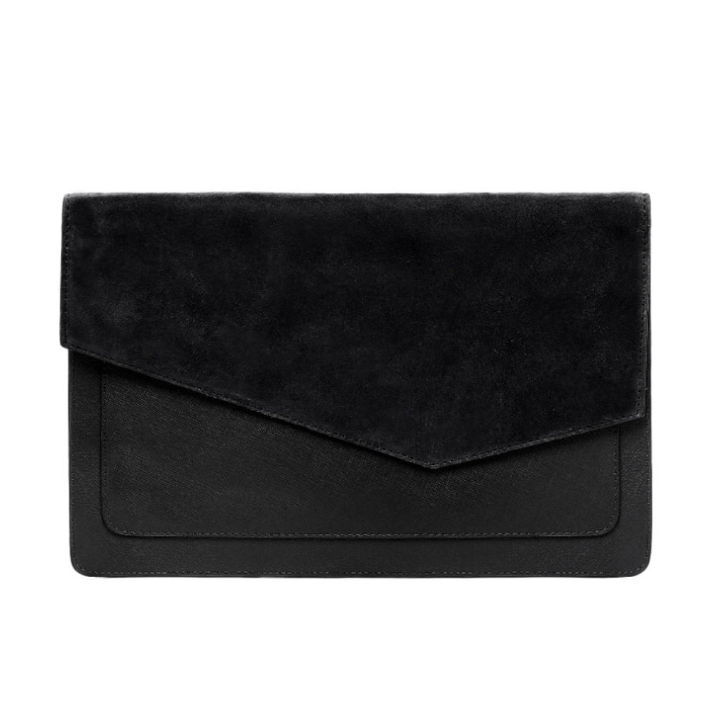 Botkier Unisex Cobble Hill Flap Clutch Large Wristlet Black New with Tags